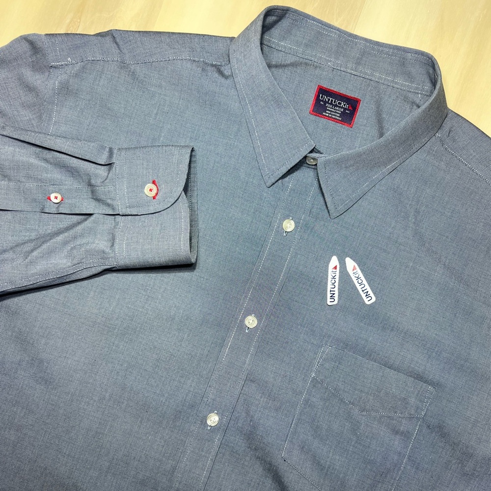 Untuckit Men's Pio Cesare WF Long Sleeve Button Up Shirt Size 3XL Regular Fit
